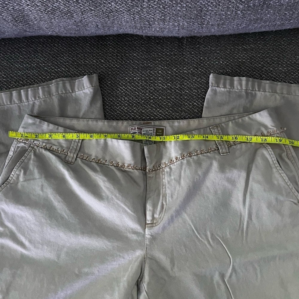 Old Navy Cream Beaded Low Waist Pants - Picture 4 of 7